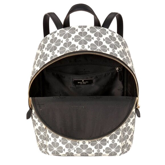New Kate Spade Spade Flower Medium Backpack Signature Logo Black Multi - Picture 2 of 5